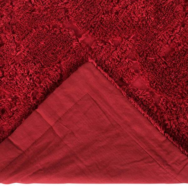 Better Trends Tiles Collection 2-Piece Burgundy 100% Cotton Bath