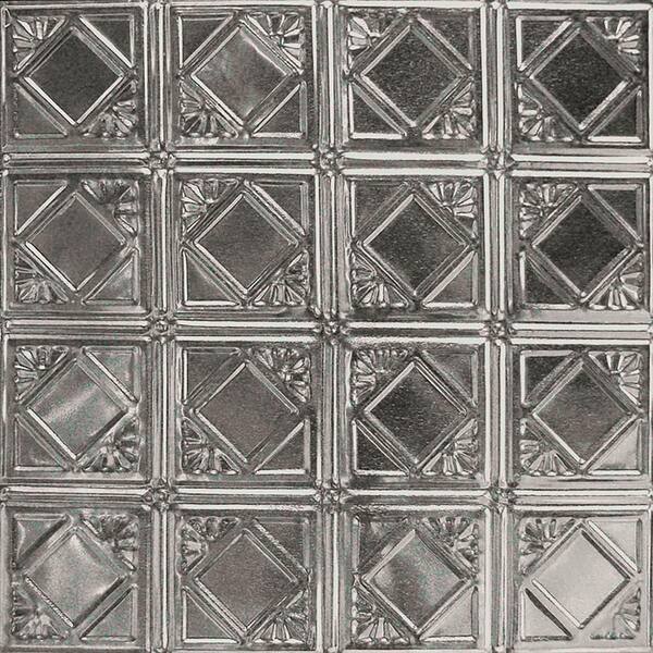 AMERICAN TIN CEILINGS Pattern #19 24 in. x 24 in. Stainless Steel Tin Wall Tile Backsplash Kit (5 pack)