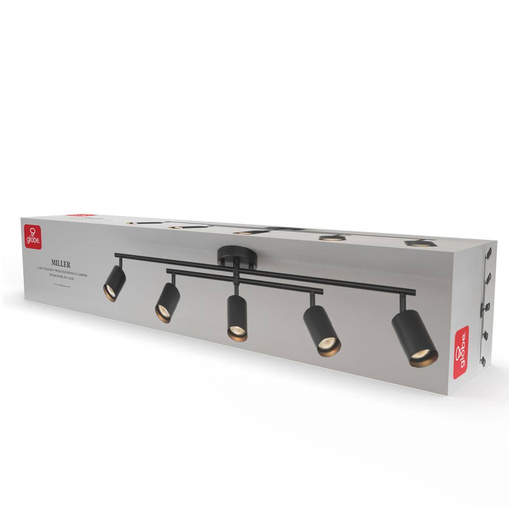 Matte Black 5-Light Swivel Track Ceiling Light