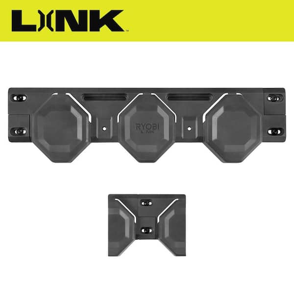 LINK Wall Storage Wall Rail & 2-in-1 Endcap Set - Includes (1) 16in. Wall Rail & (2) 2-in-1 Endcaps
