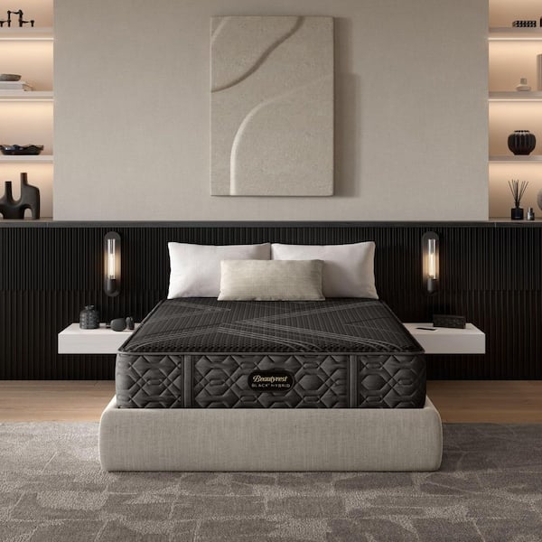 Black Hybrid Series 1 California King Plush 12.5 in. Mattress