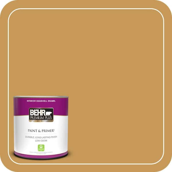 BEHR PREMIUM PLUS 1 qt. #PMD-104 Amber Glass Eggshell Enamel Low Odor Interior Paint & Primer