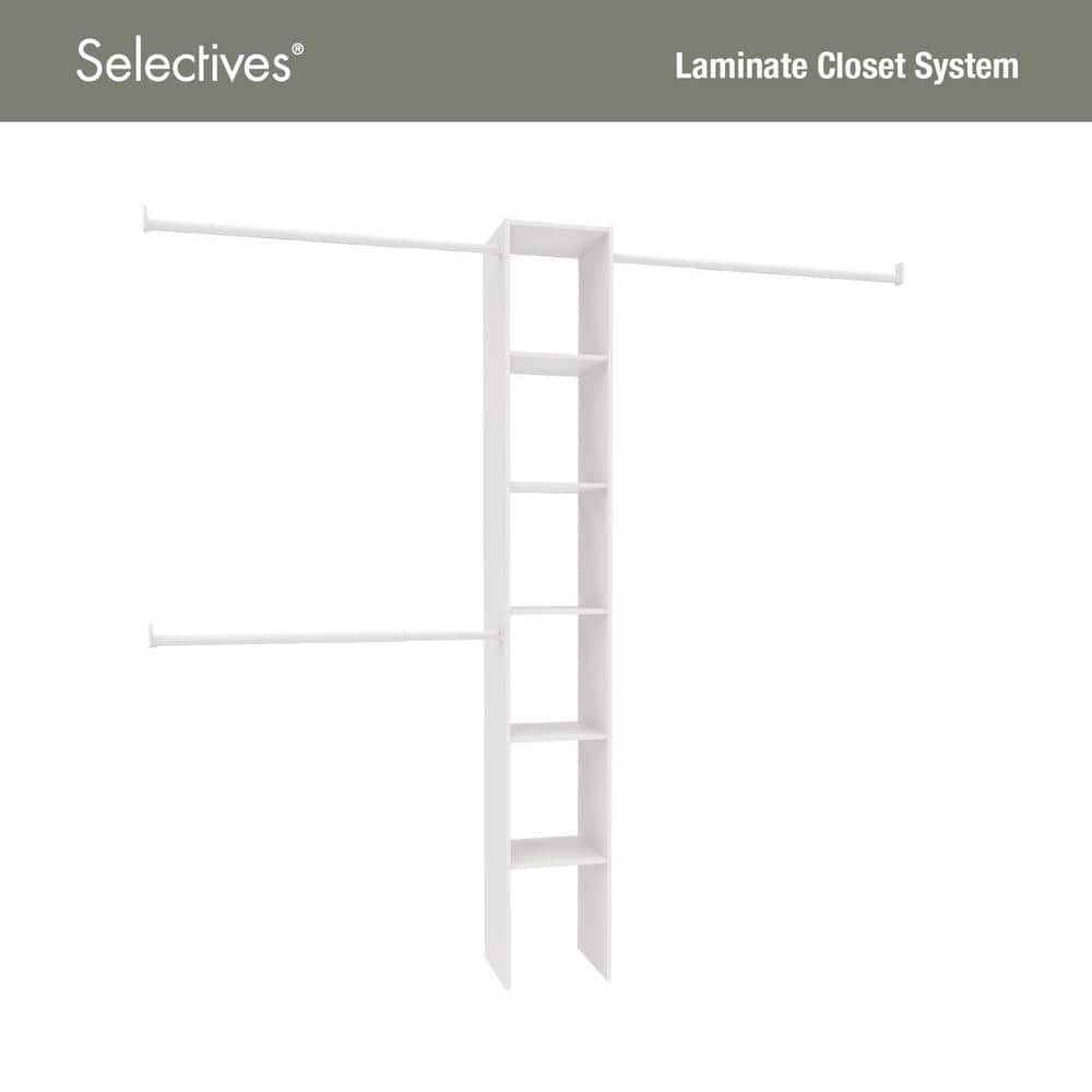 ClosetMaid Selectives 12 in. W White Custom Tower Wall Mount 6-Shelf ...