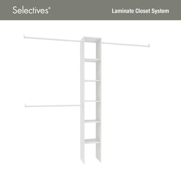 ClosetMaid Selectives 12 in. W White Custom Tower Wall Mount 6-Shelf ...