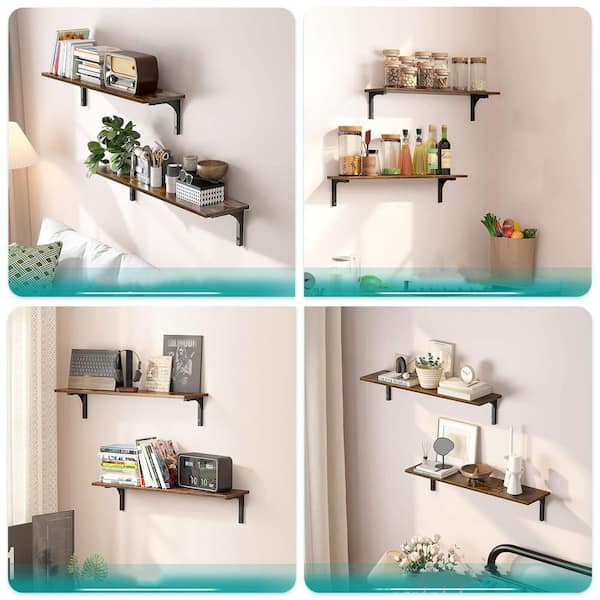 Floating Wood Box Shelf Bathroom Shelf Organizer Wall Decor Storage Display  Shelf 