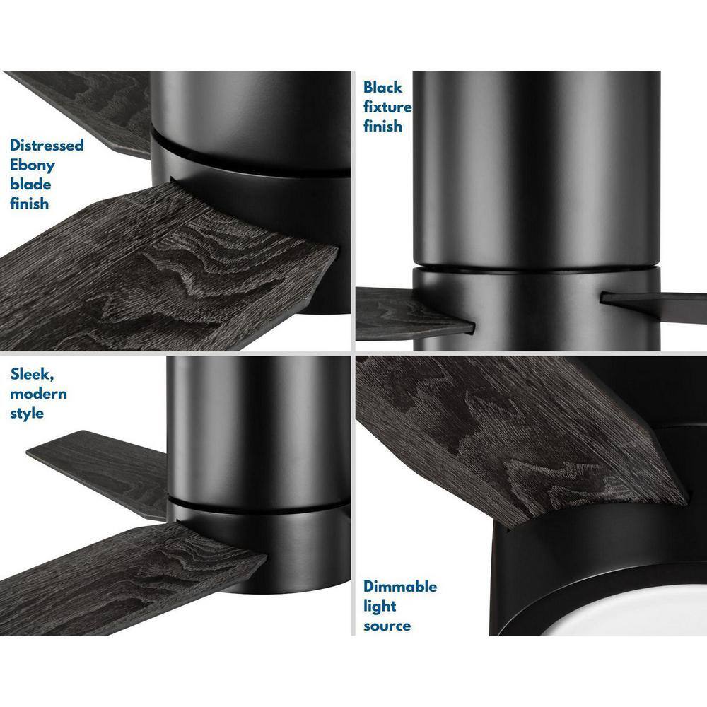 Braden 44" Matte Black LED Ceiling Fan with Reversible Blades