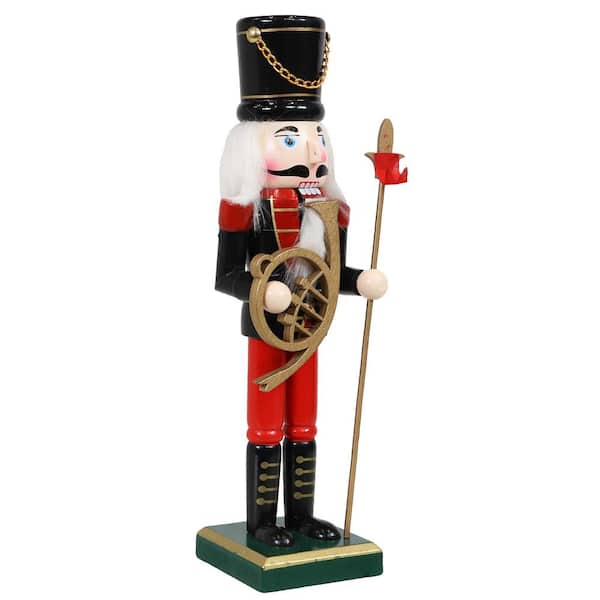 Sunnydaze 10.25 in. Sunnydaze Oscar the Powerful Indoor Christmas Nutcracker Statue - Red
