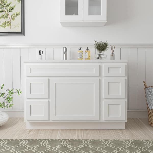 Vanity Art 48 in. W x 21 in. D x 32.5 in. H Bath Vanity Cabinet without Top in White