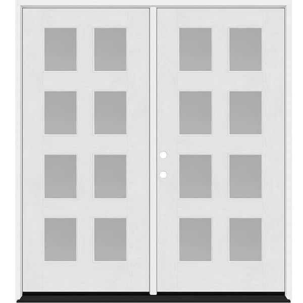 Regency 72 in. x 80 in. 8L Modern Clear Glass RHIS Unfinished Fiberglass Double Prehung Front Door with 4 in. Jamb