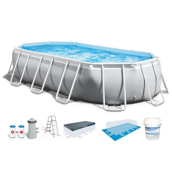 Intex 16.5 ft. x 9 ft. x 48 in. Frame Above Ground Swimming Pool Kit with Chlorine Tabs