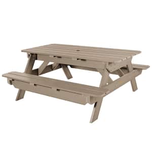 Hometown Plastic Outdoor Picnic Table Woodland Brown