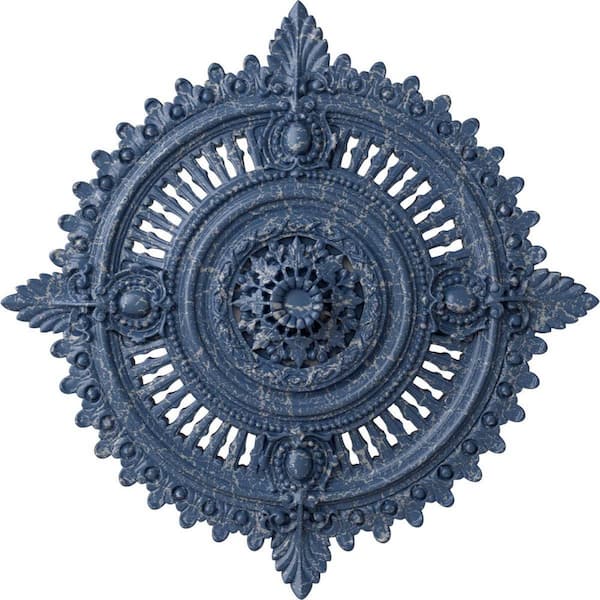 Ekena Millwork 4 in. x 29-1/8 in. x 29-1/8 in. Polyurethane Haylynn Ceiling Medallion, Americana Crackle
