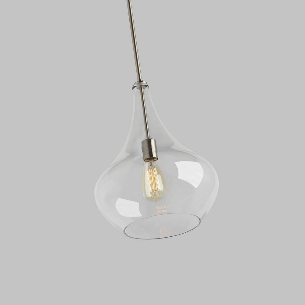 Mora Vintage Dome Pendant in Brushed Nickel with Glass Shade