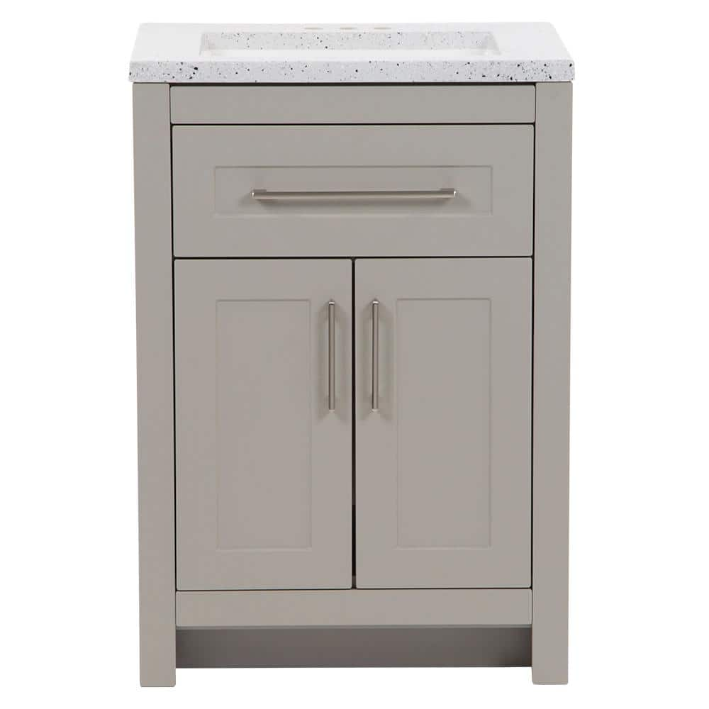 Home Decorators Collection Clady 24.50 in. W x 18.75 in. D Bath Vanity Cabinet in Gray