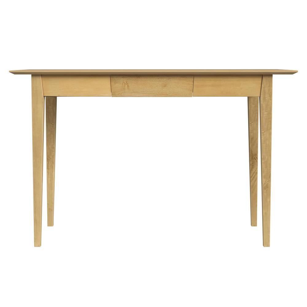 Caelynn 48" Natural Wood Shaker Writing Desk with Drawer