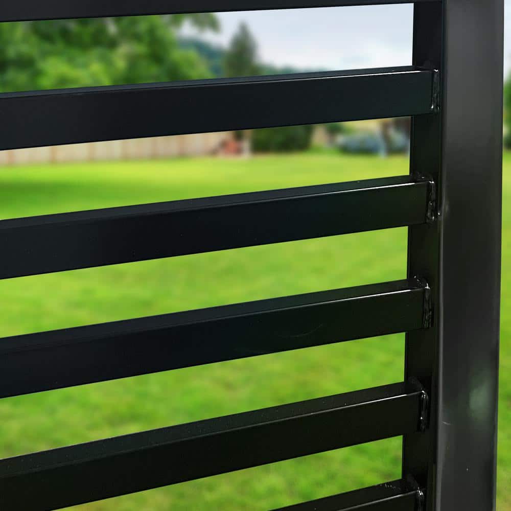 Milan Style Black Steel Dual Swing Driveway Gate with Opener Kit