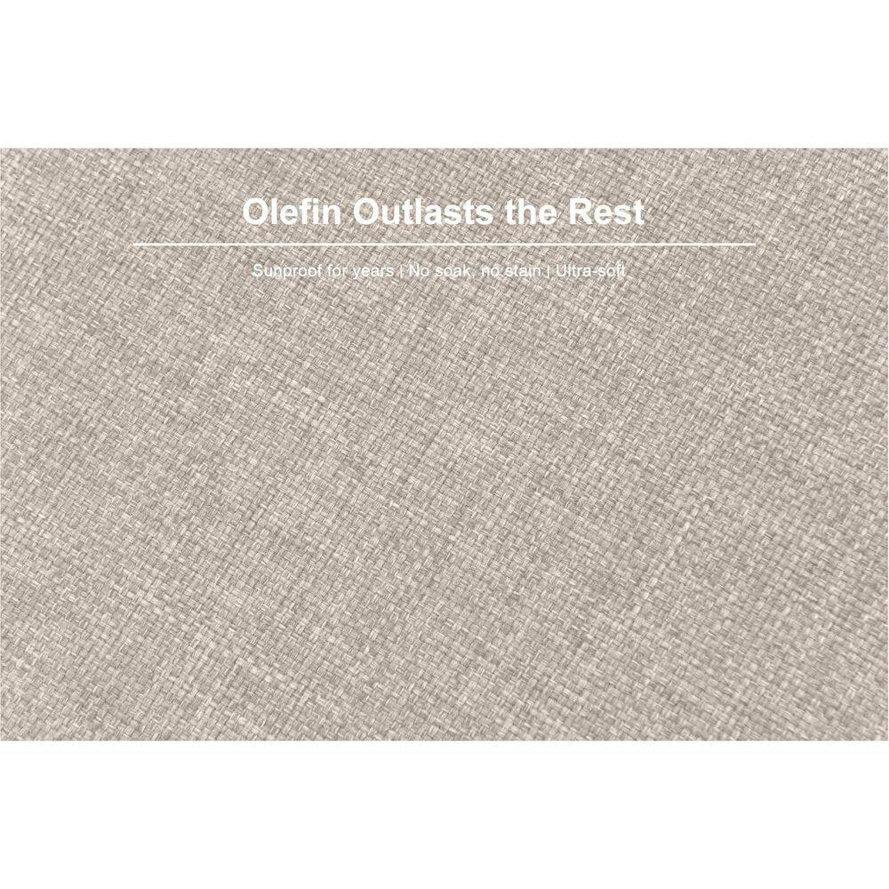 Text highlighting the material durability of the outdoor furniture.