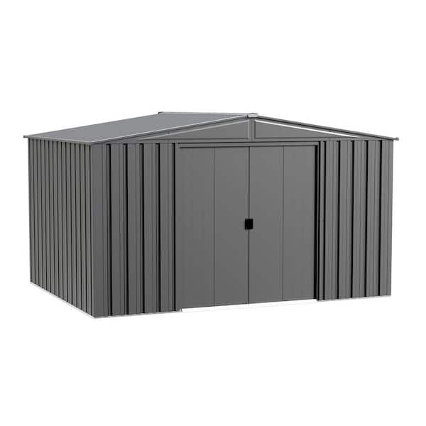 10 x 8 x 6.3 ft. Charcoal Steel Shed (80 sq. ft.)