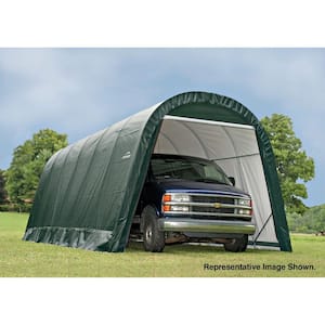 ShelterCoat 13 ft. x 28 ft. Wind and Snow Rated Garage Round Green STD