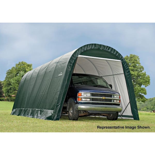 ShelterCoat 13 ft. x 28 ft. Wind and Snow Rated Garage Round Green STD