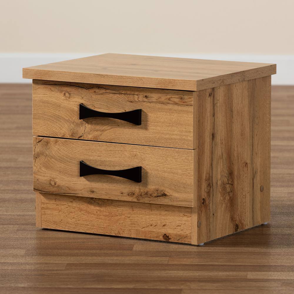 Colburn Oak Brown Engineered Wood 2-Drawer Nightstand