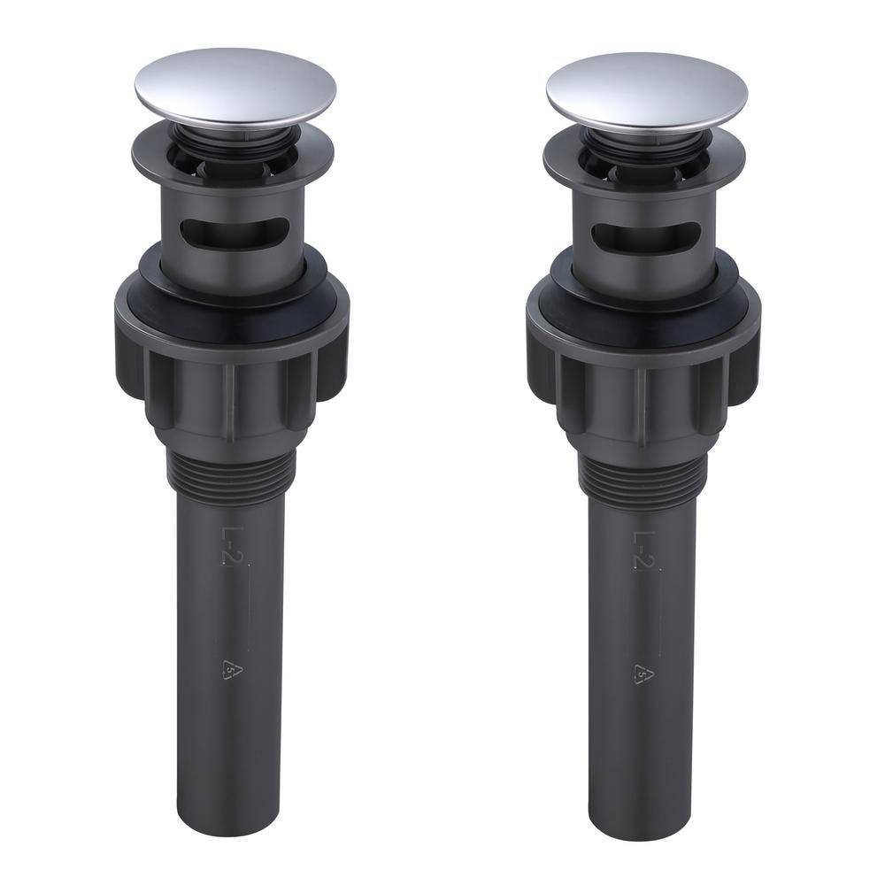 Chrome Pop-Up Drain Stopper with Overflow Assembly, 2-Pack