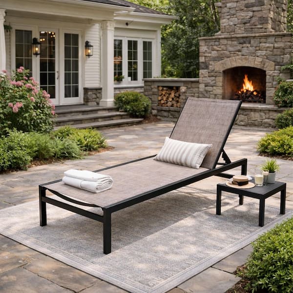 Aluminum - Beige - Patio Chairs - The Home Depot