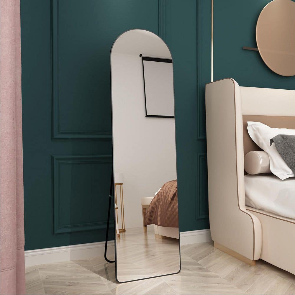 16.5 in. W x 60 in. H Aluminum Alloy Metal Frame Arched Wall Mirror Floor M