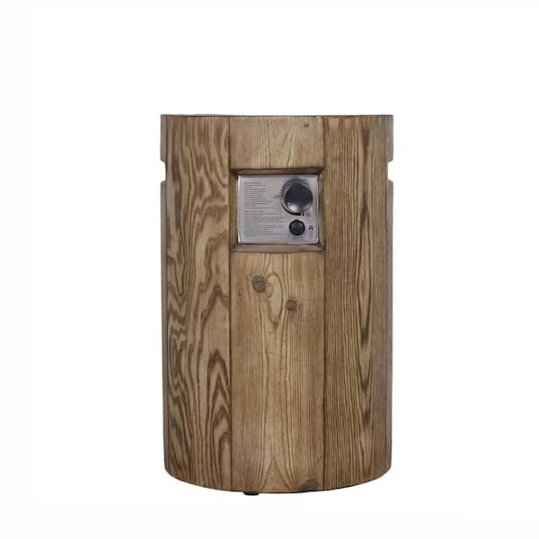 Uixe 16 in. x 25 in. Round Exterior TerraFab Propane Fire Pit in Brown Color