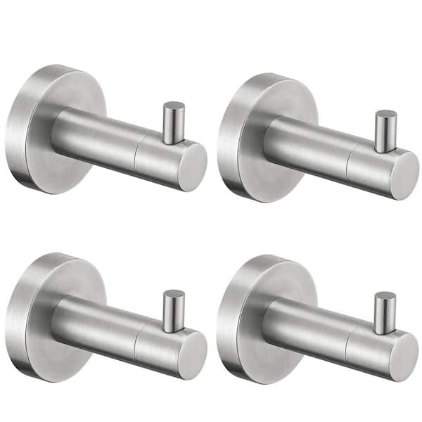 Bath 4 Pack Knob-Hook Robe/Towel Hook Wall Mounted Clothes Hooks in Brushed Nickel