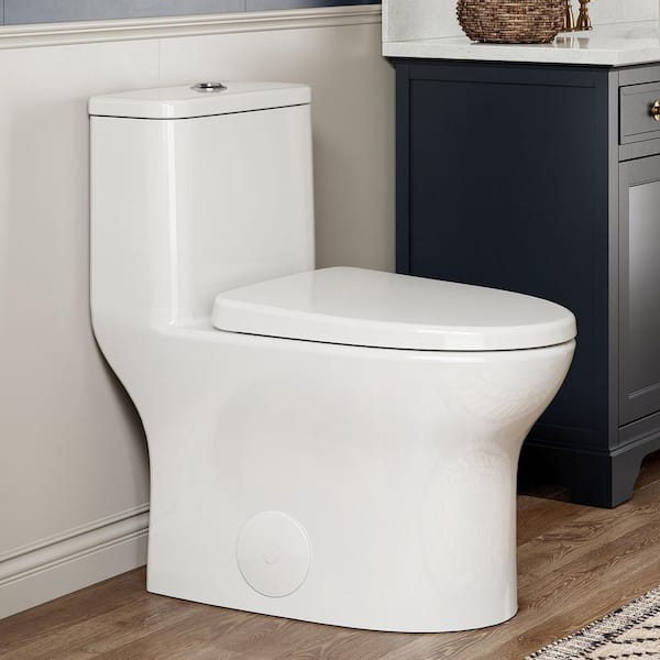 1-Piece WaterSense 1/1.27 GPF Dual Flush Elongated Toilet in White with Rimless Design Bowl, Child Seat, Map Flush 1000g