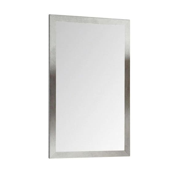 FINE FIXTURES Concordia 21.62 in. W x 33.5 in. H Small Rectangular Wooden Framed Wall Bathroom Vanity Mirror in Gray Marble
