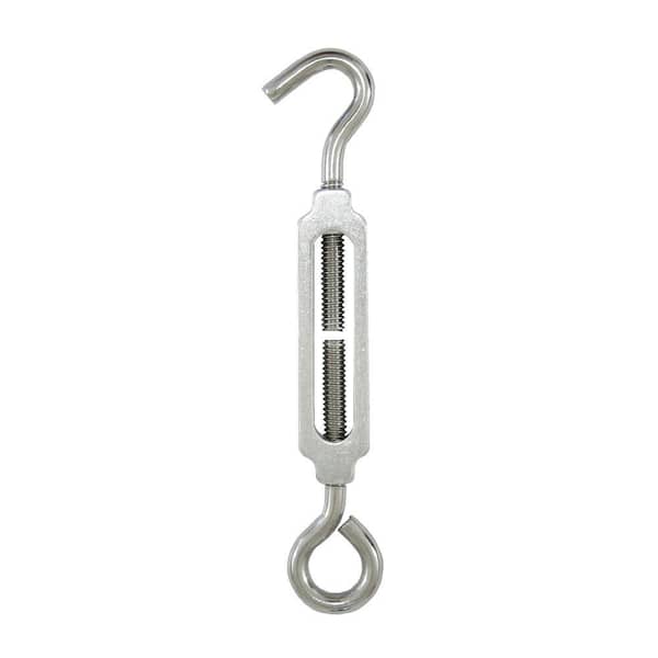 Everbilt 160 lb. x 1/4 in. x 5-1/4 in. Stainless-Steel Hook-and-Eye Turnbuckle