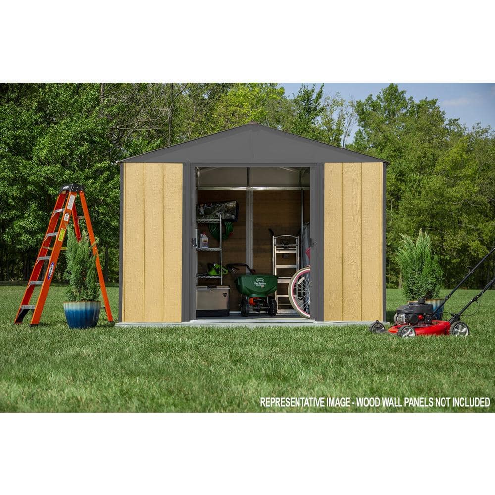 Gray Peak 8'x10' Steel-Wood Hybrid Outdoor Storage Shed Kit
