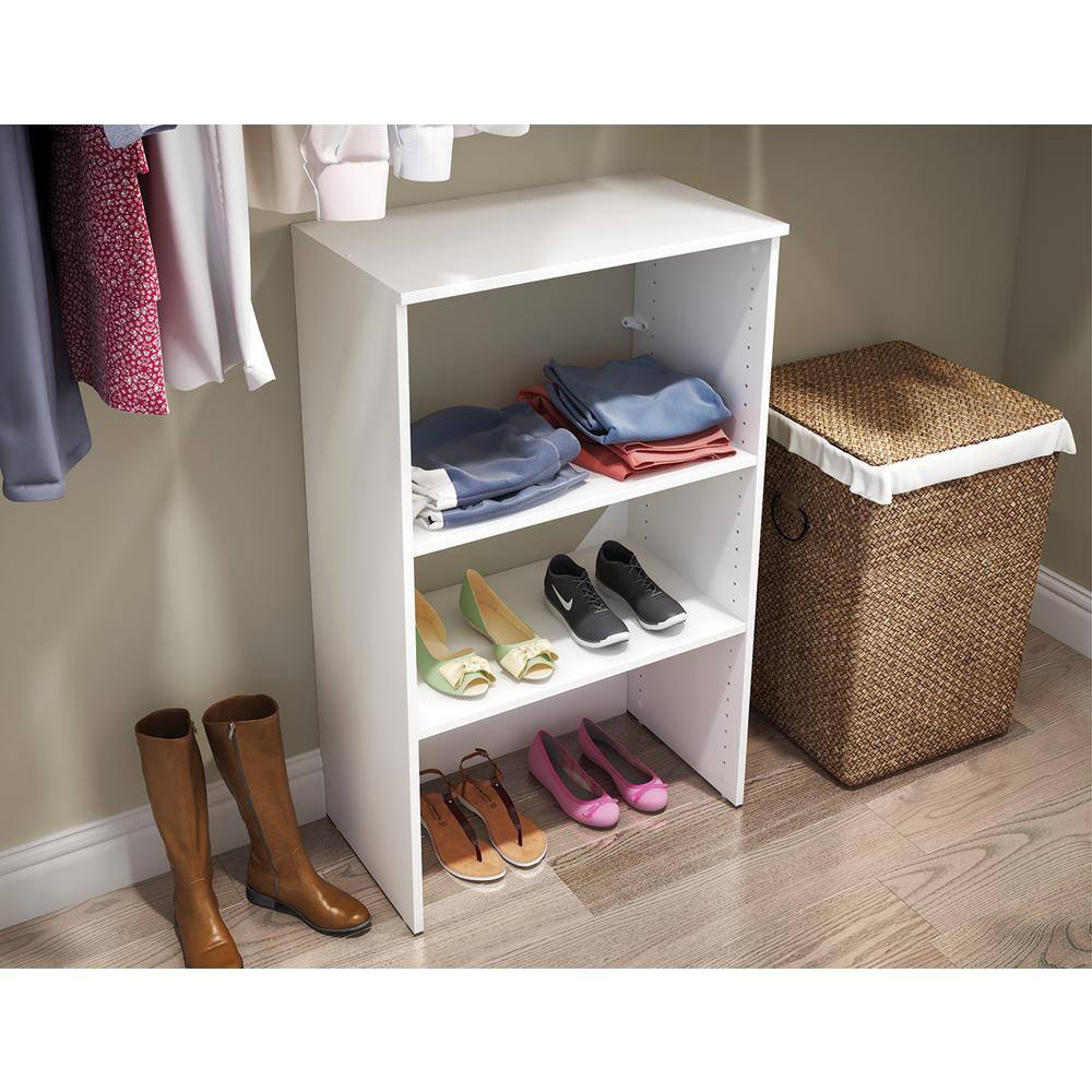 W White Scratch Resistant Hardware ClosetMaid Stackable Base Unit 25 in 