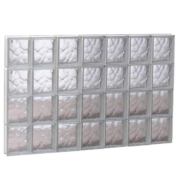 Clearly Secure 40.25 in. x 31 in. x 3.125 in. Frameless Wave Pattern Non-Vented Glass Block Window