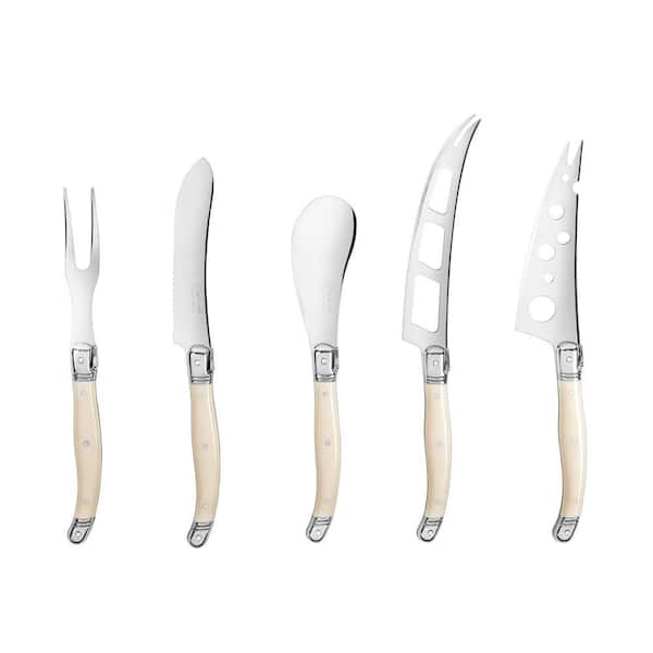 French Home Laguiole 5-Piece Artisan Cheese Knife Set with Ivory