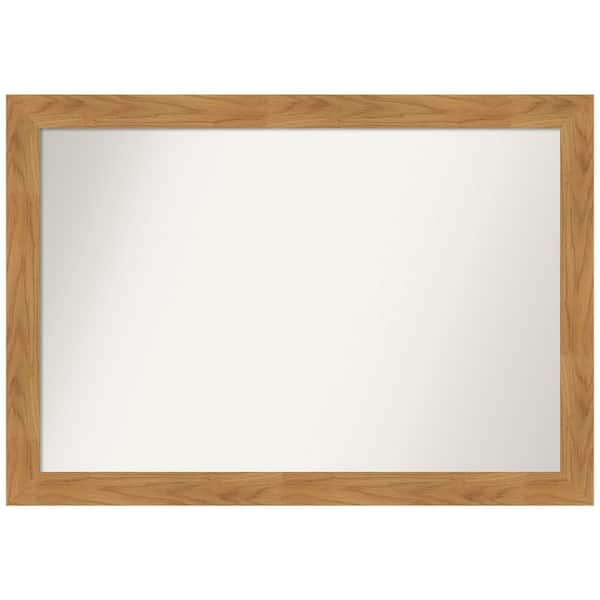 Amanti Art Carlisle Blonde 40 in. W x 28 in. H Non-Beveled Wood Bathroom Wall Mirror in Brown