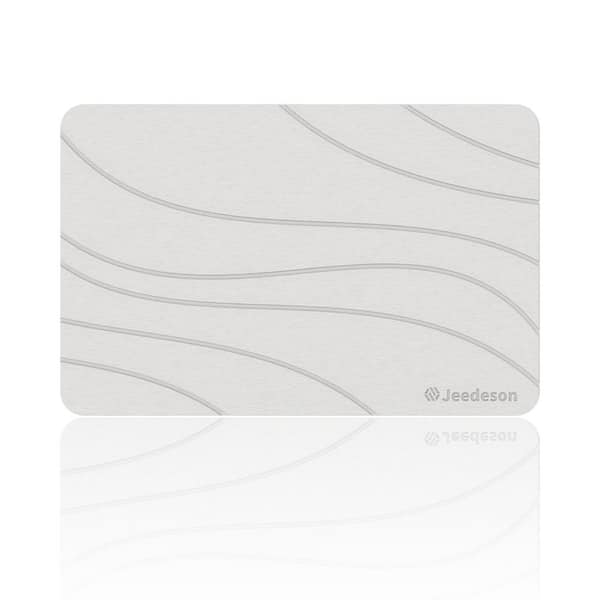 White 15.35 in. x 23.62 in. Non Slip Bath Quick Drying Super Absorbent Diatomite Stone Mat for Bathroom Floor