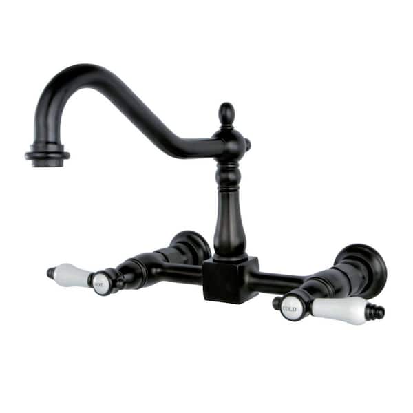 Kingston Brass Bel-Air 2-Handle Wall-Mount Standard Kitchen Faucet in Oil Rubbed Bronze