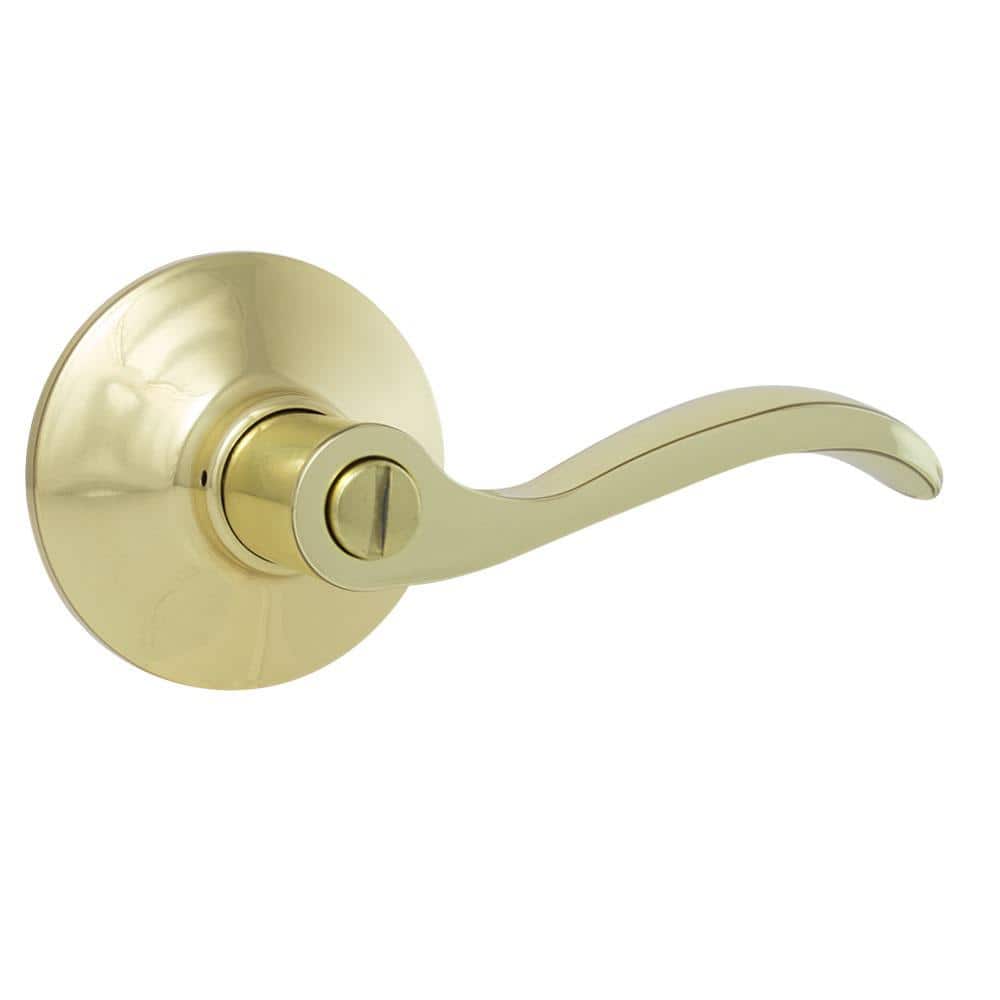 Naples Polished Brass Bed/Bath Door Lever