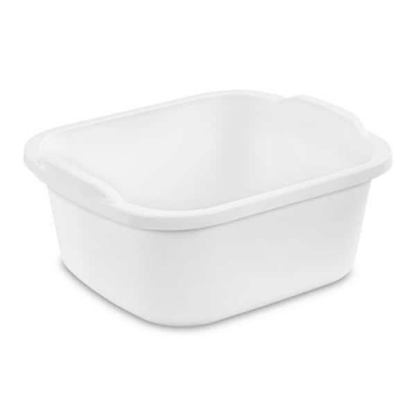 Sterilite Durable Reinforced Plastic 12 qt. Kitchen Dishpan in White (24-Pack)