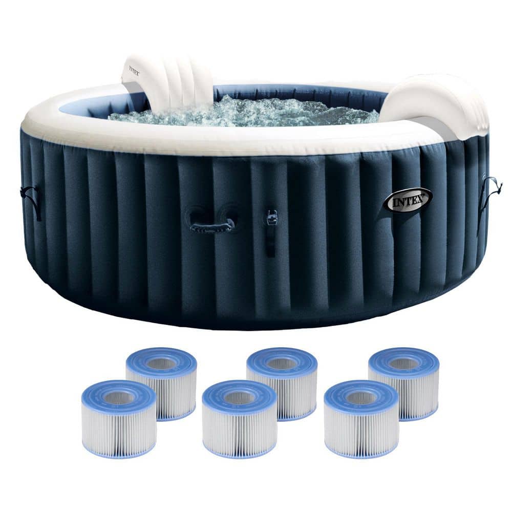 Intex Purespa Plus 4 Person Portable Inflatable Hot Tub Spa And Type S1 Filter Cartridges 6