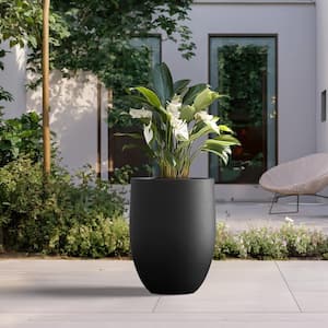 Light-weight 16 in. x 22 in. Extra Large Charcoal Black Concrete Tall Round Plant Pot/Planter for Indoor and Outdoor