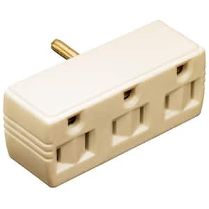 Pass & Seymour 15 Amp 125-Volt Triple Tap Lighted Adapter, Ivory