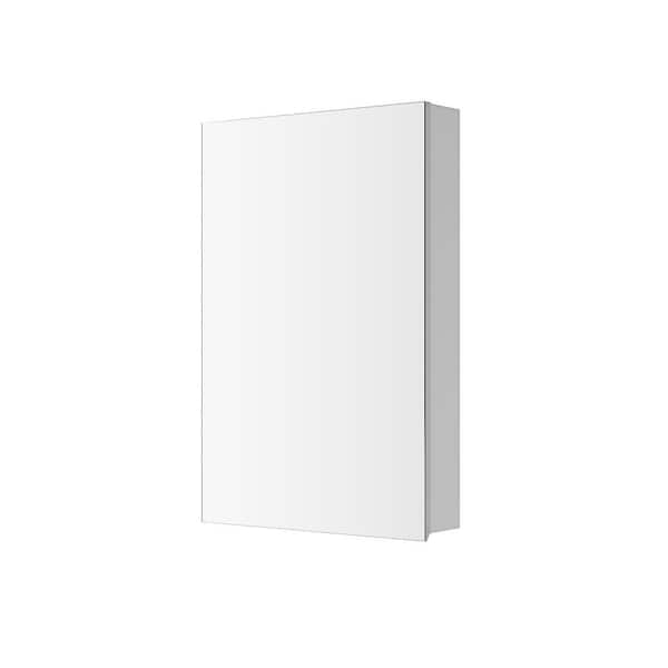 20 in. W x 30 in. H Rectangular Engineered Wood Surface Mount Medicine Cabinet with Mirror in White