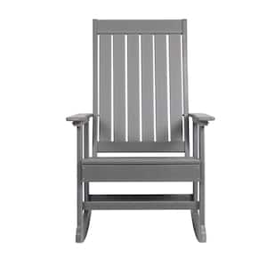 Slate Grey Plastic Ez-Care Outdoor Rocking Chair