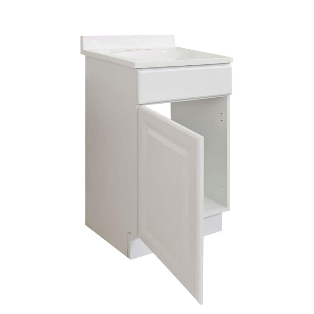 Wyndham 19-Inch White Cultured Marble Single Sink Bathroom Vanity