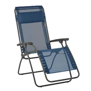 R-Clip in Ocean (Blue) Color with Steel Frame Folding Zero Gravity Reclining Lawn Chair