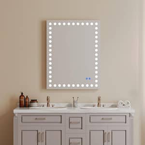 Anky 36 in. W x 28 in. H Rectangular Frameless LED Wall Mount Bathroom Vanity Mirror, Antifog Beauty Makeup Mirror